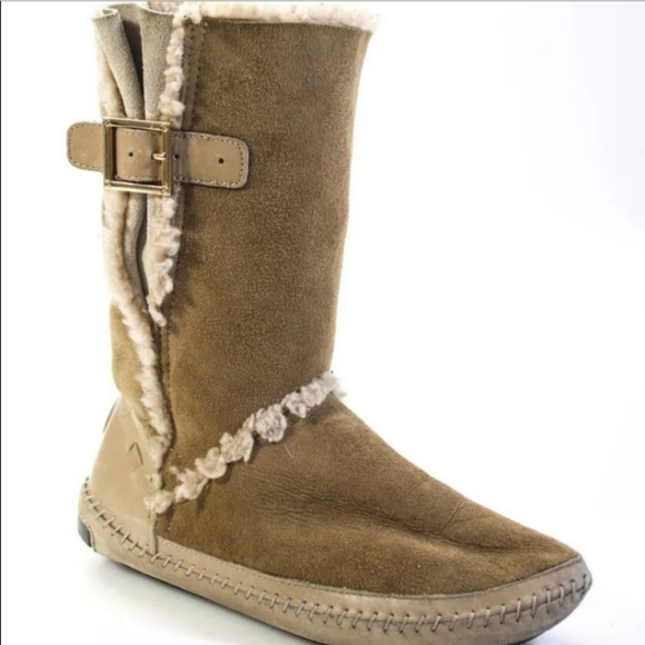 Tory Burch Suede Round Toe Mid Calf Boots women's 10 - Picture 2 of 6